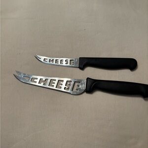 Pair of 2 vintage stainless steel Cheese Knives